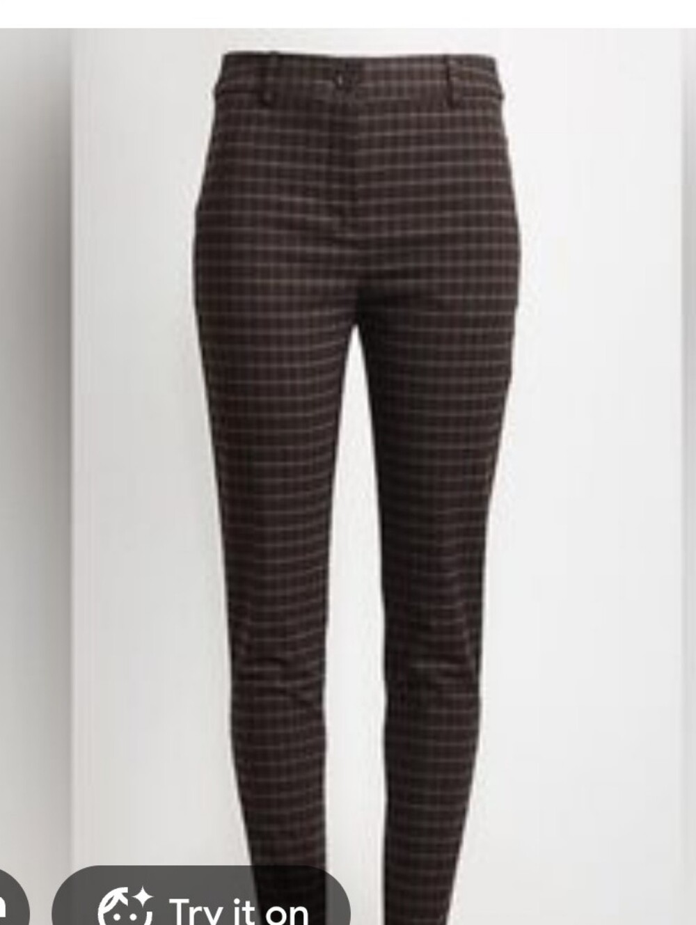 NWT Loft Women’s Brown Plaid Slim Trousers Size 8